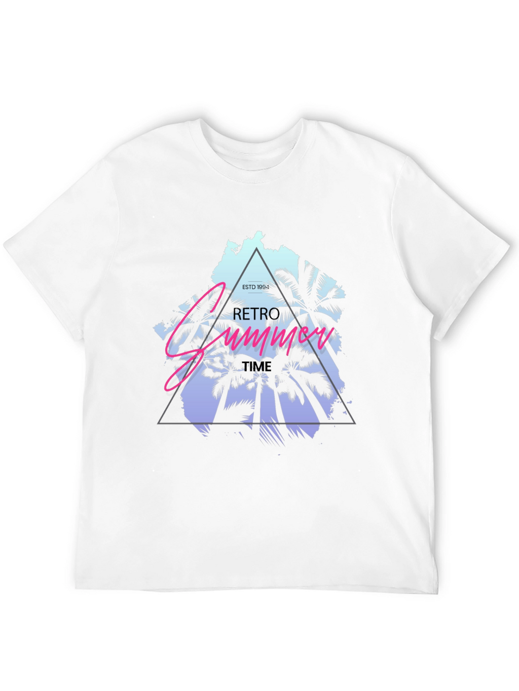 Retro Summer Time Black T-Shirt