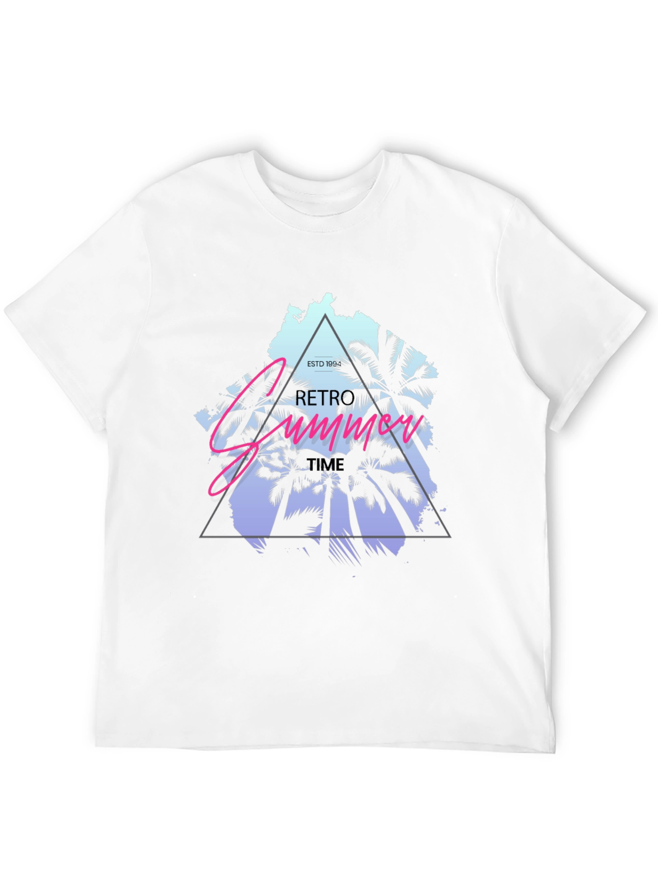 Retro Summer Time Black T-Shirt