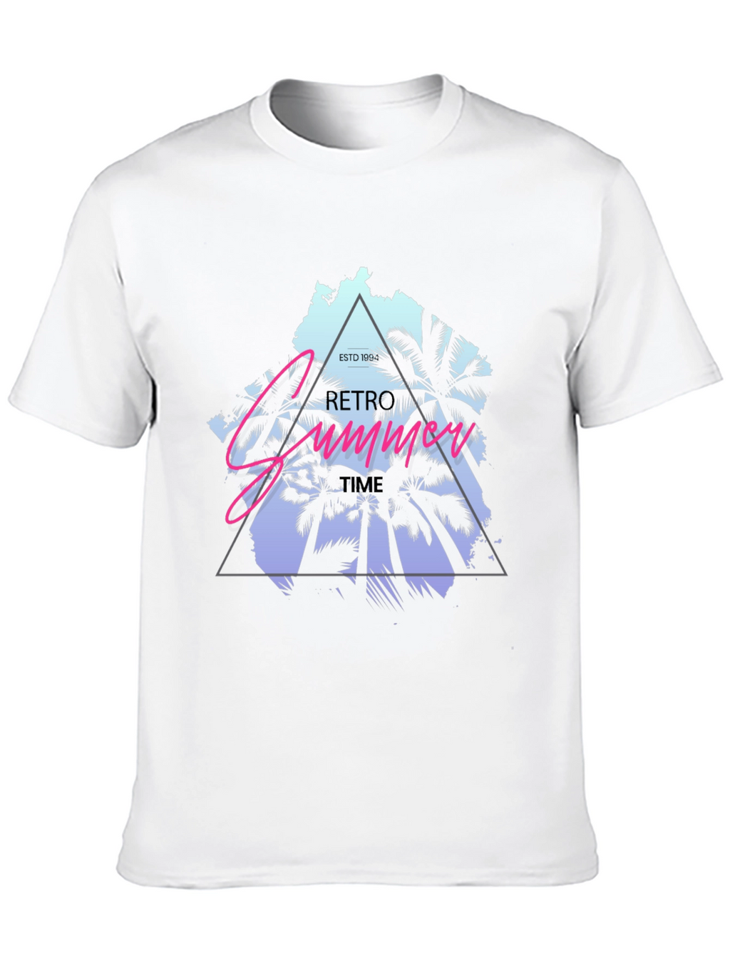 Retro Summer Time Black T-Shirt