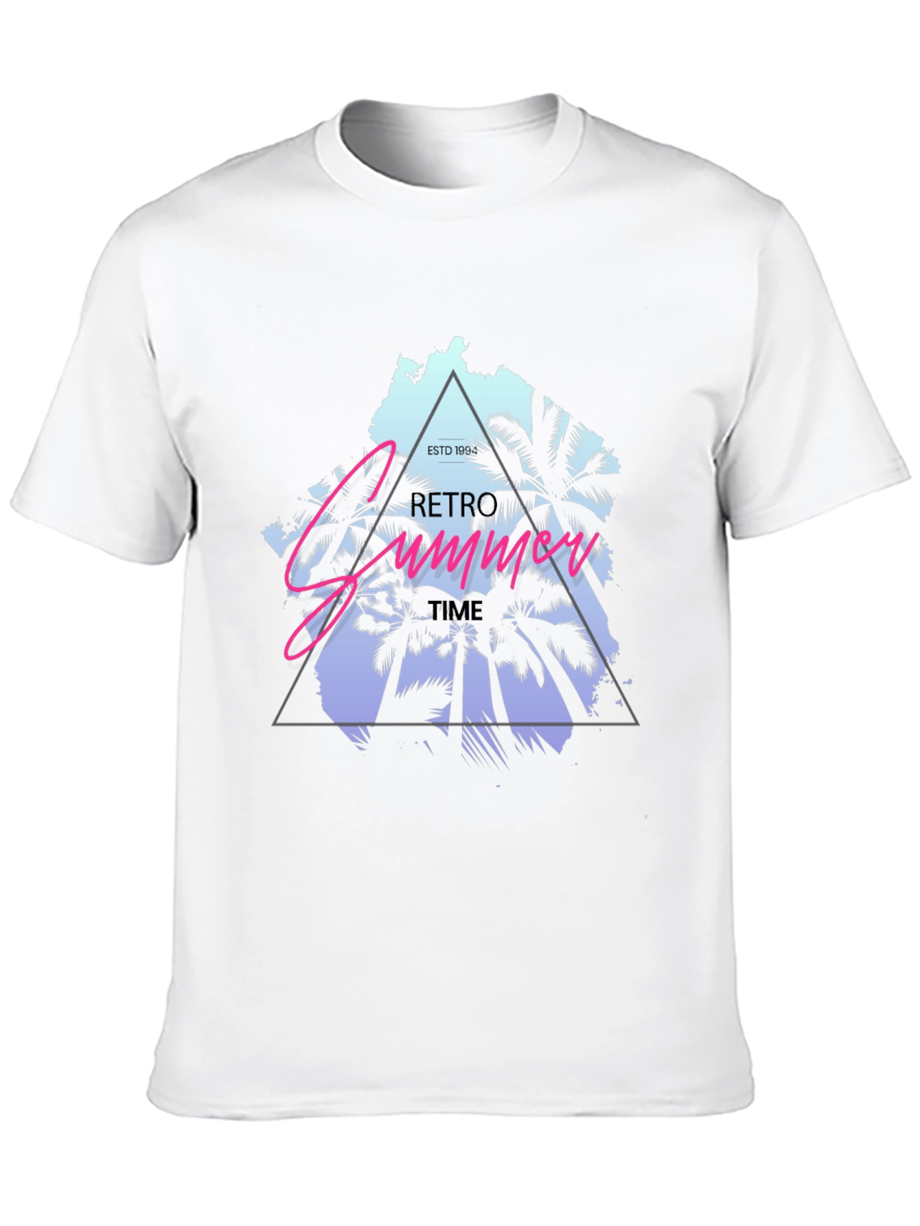 Retro Summer Time Black T-Shirt