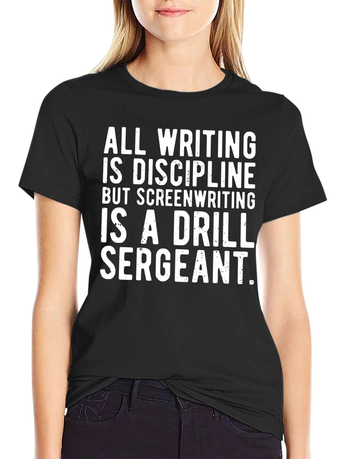 Screenwriting Drill Sergeant Black Graphic T-Shirt