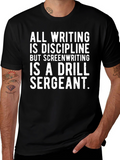 Screenwriting Drill Sergeant Black Graphic T-Shirt