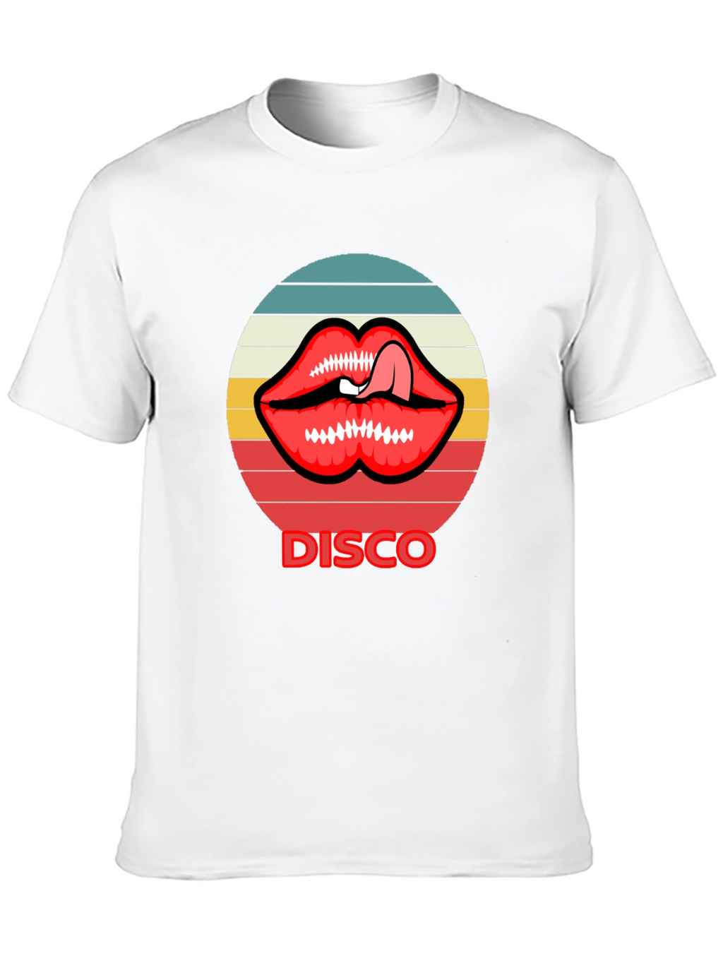 Retro Disco Lips Graphic Tee - Unique Design!