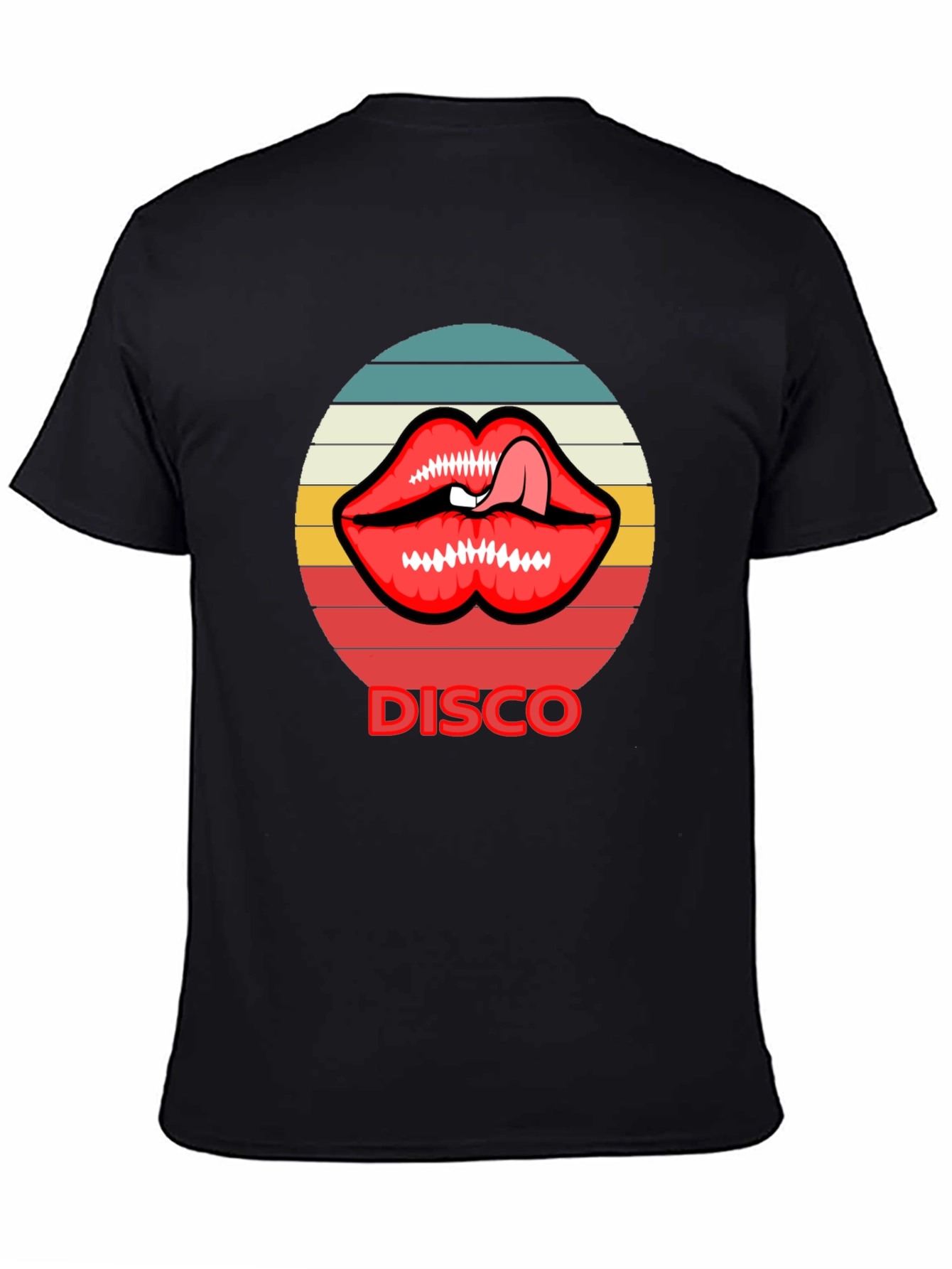 Retro Disco Lips Graphic Tee - Unique Design!