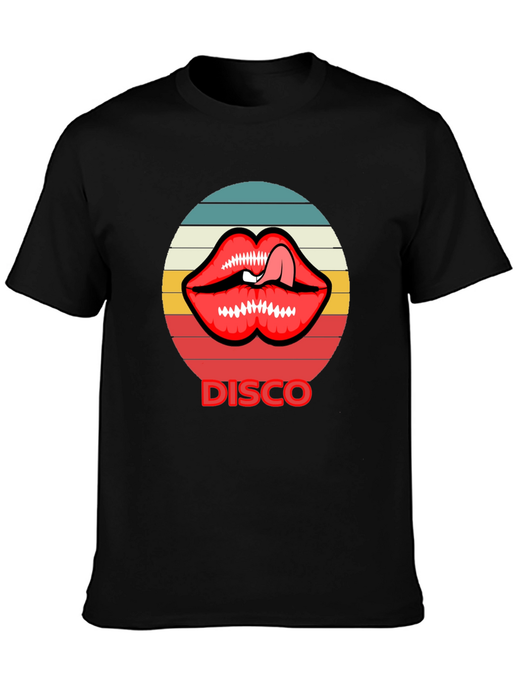Retro Disco Lips Graphic Tee - Unique Design!