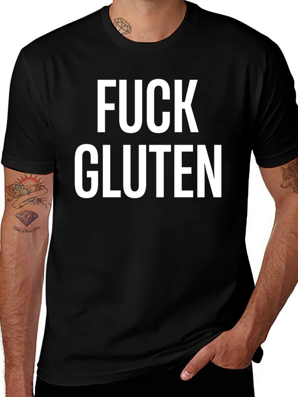Fuck Gluten Black Tee - Statement T-Shirt