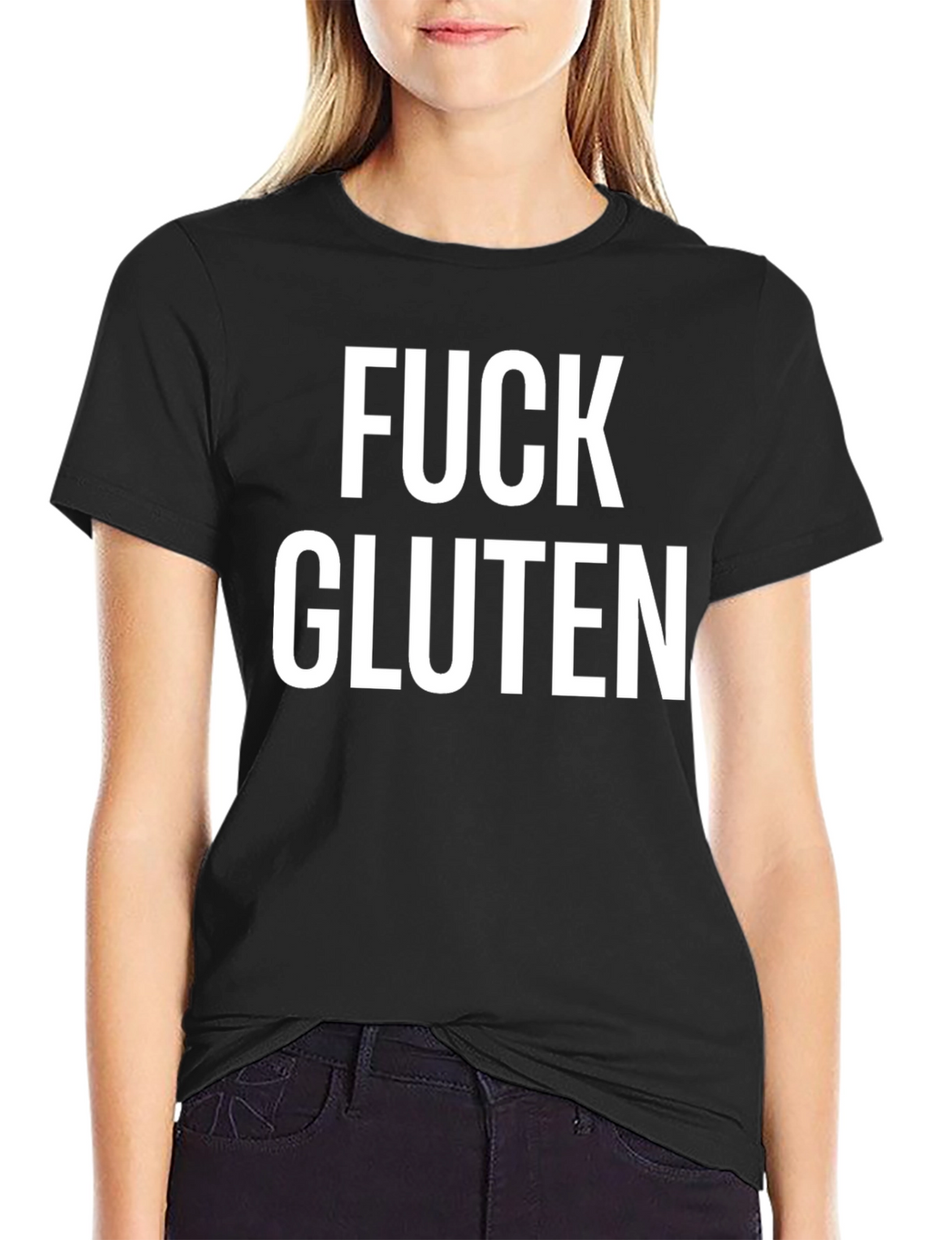 Fuck Gluten Black Tee - Statement T-Shirt