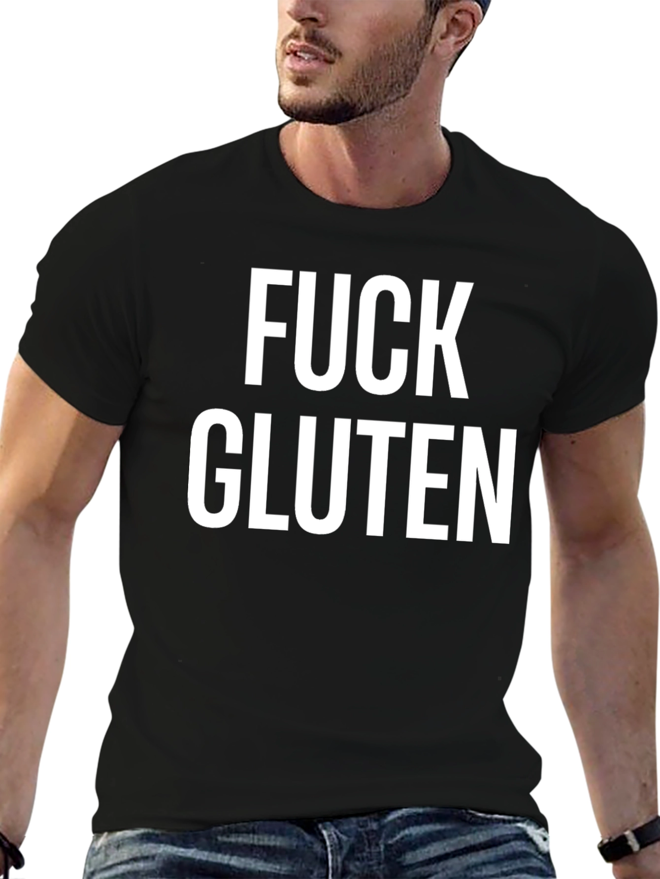 Fuck Gluten Black Tee - Statement T-Shirt