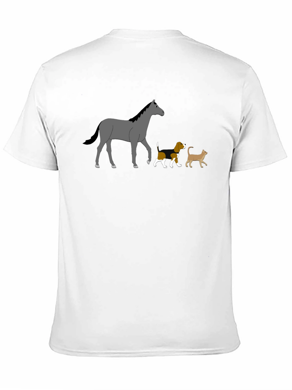 Horse Dog Cat Black T-Shirt