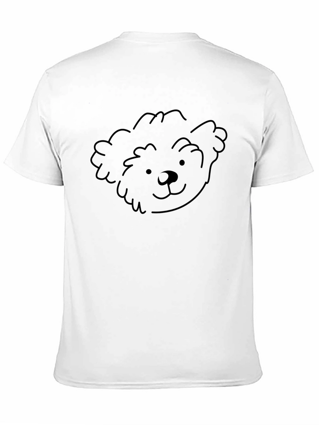 Simple Bear Face Graphic Black T-Shirt