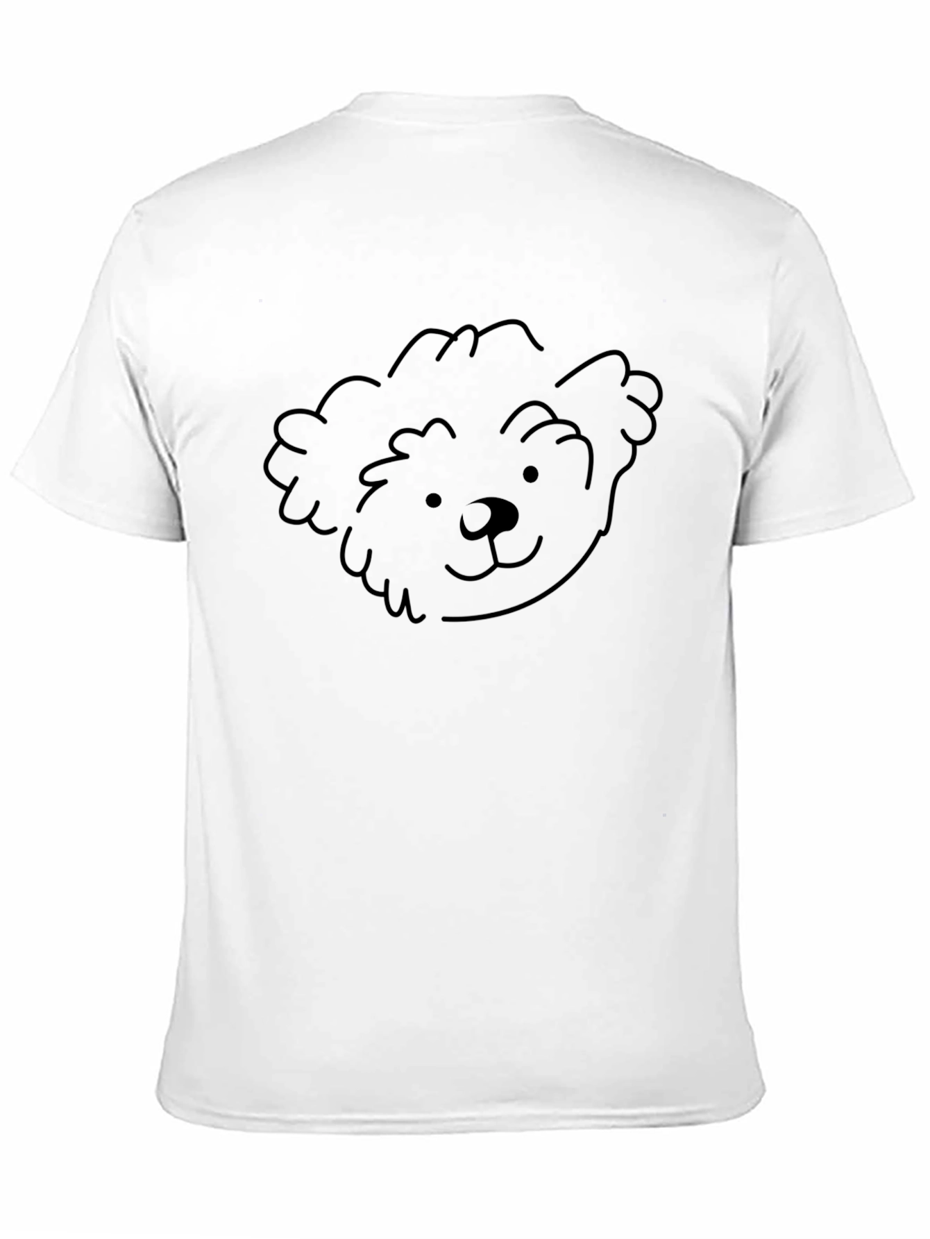 Simple Bear Face Graphic Black T-Shirt