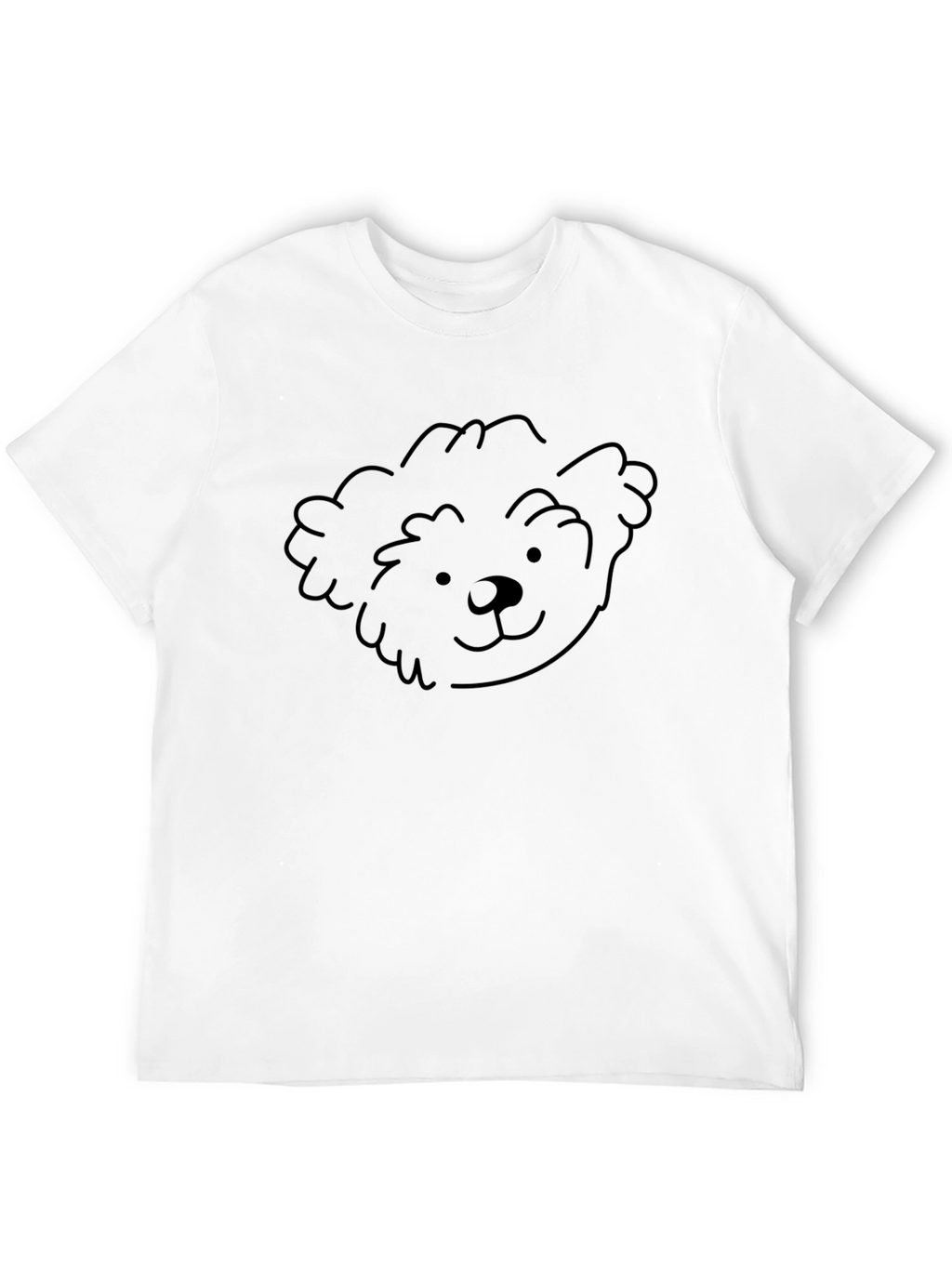 Simple Bear Face Graphic Black T-Shirt