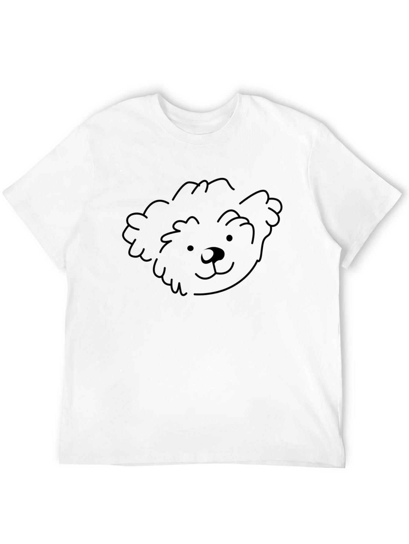 Simple Bear Face Graphic Black T-Shirt