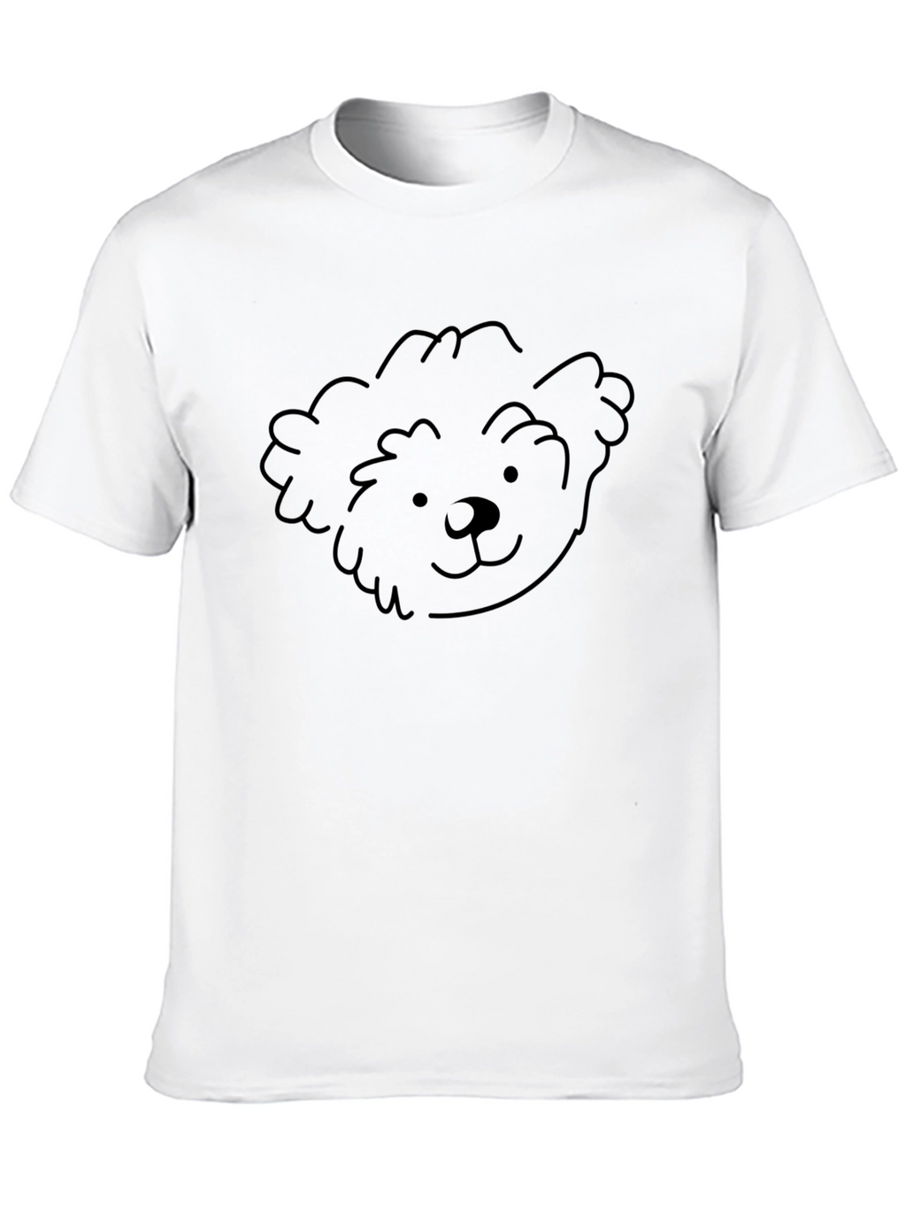 Simple Bear Face Graphic Black T-Shirt