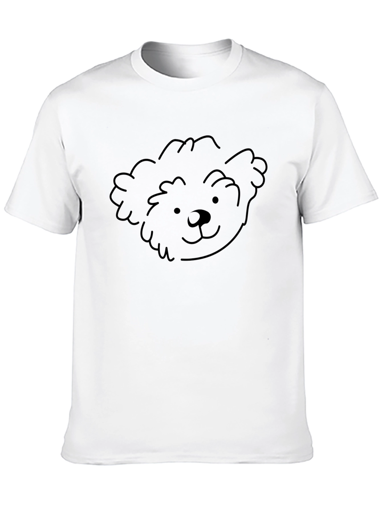 Simple Bear Face Graphic Black T-Shirt