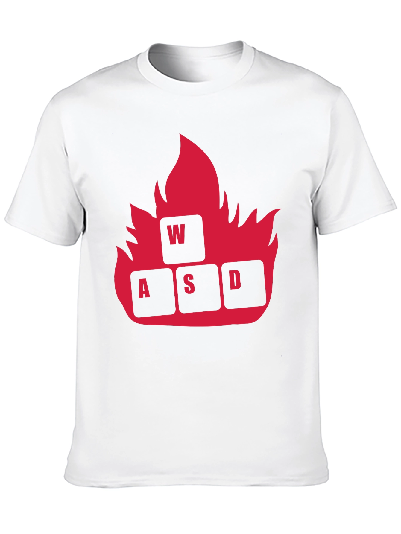 Gaming WASD Fire T-Shirt - Black Cotton Tee