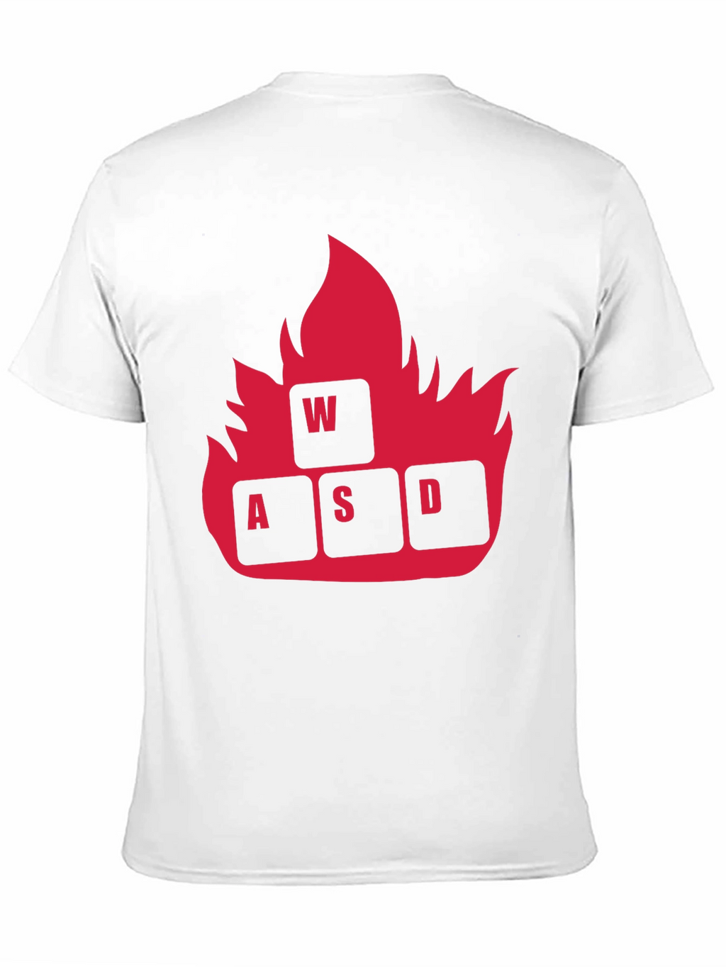Gaming WASD Fire T-Shirt - Black Cotton Tee