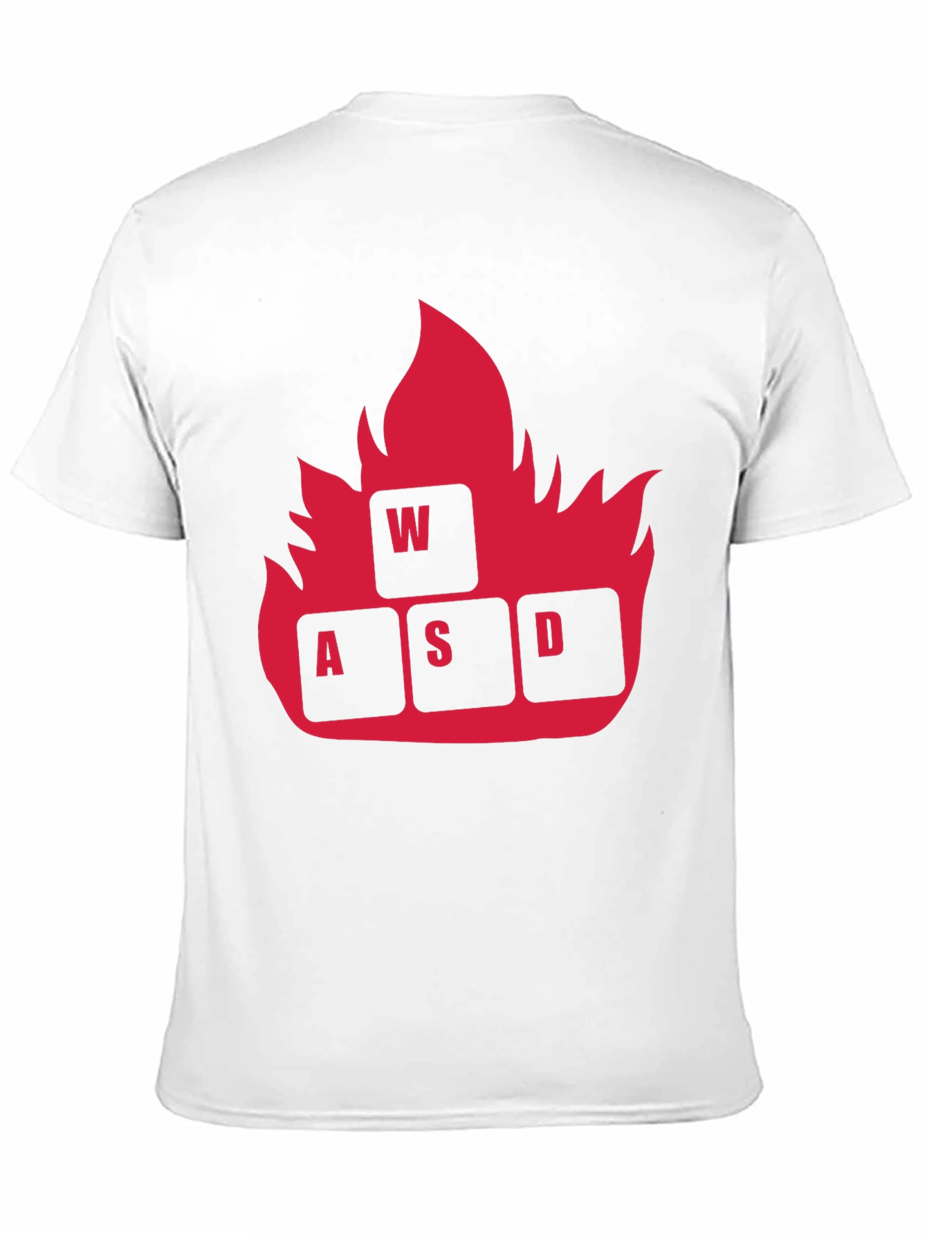 Gaming WASD Fire T-Shirt - Black Cotton Tee