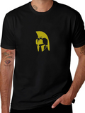 Spartan Helmet Graphic T-Shirt - Black