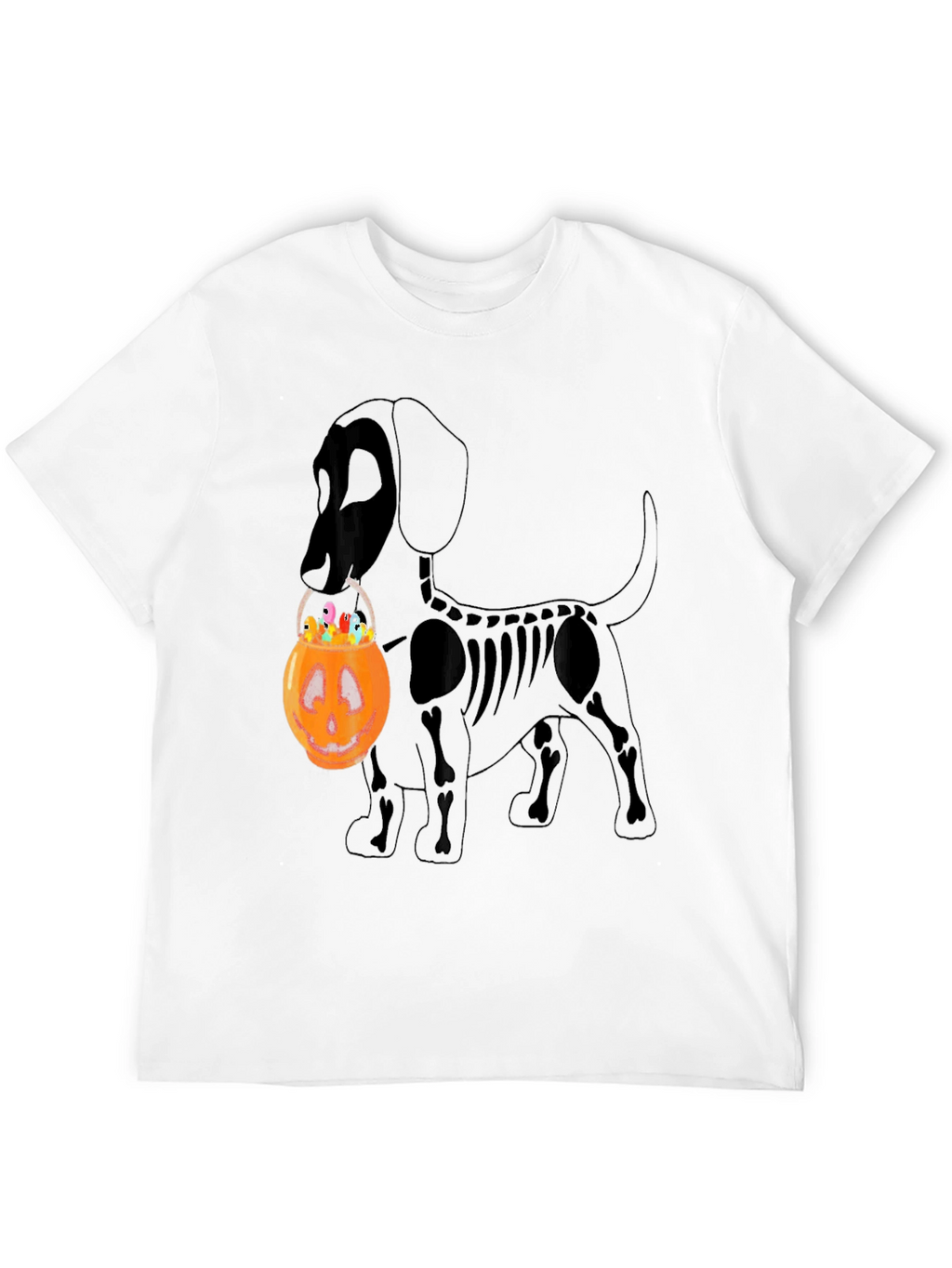 Halloween Dog Skeleton Pumpkin T-Shirt