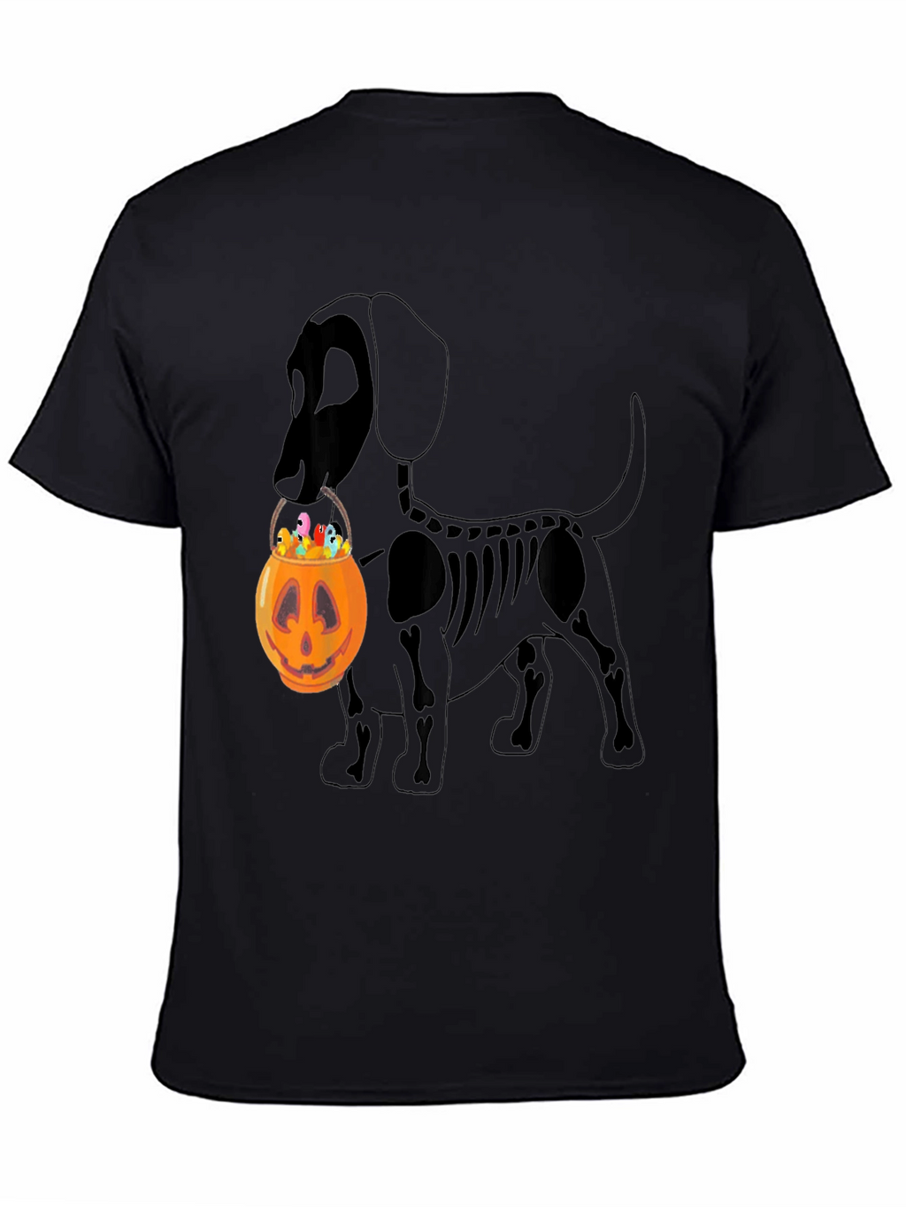 Halloween Dog Skeleton Pumpkin T-Shirt