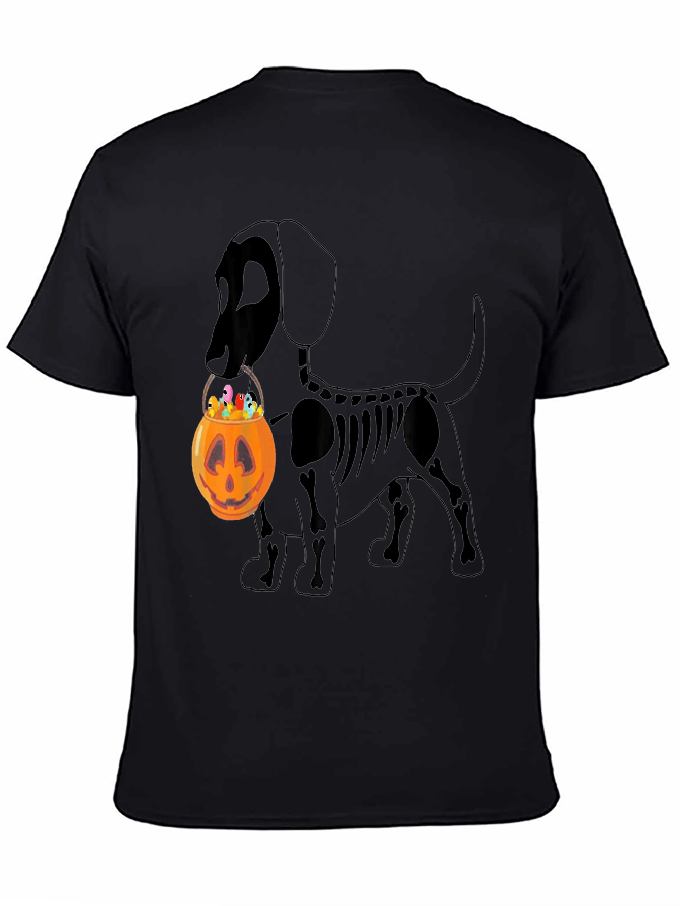 Halloween Dog Skeleton Pumpkin T-Shirt
