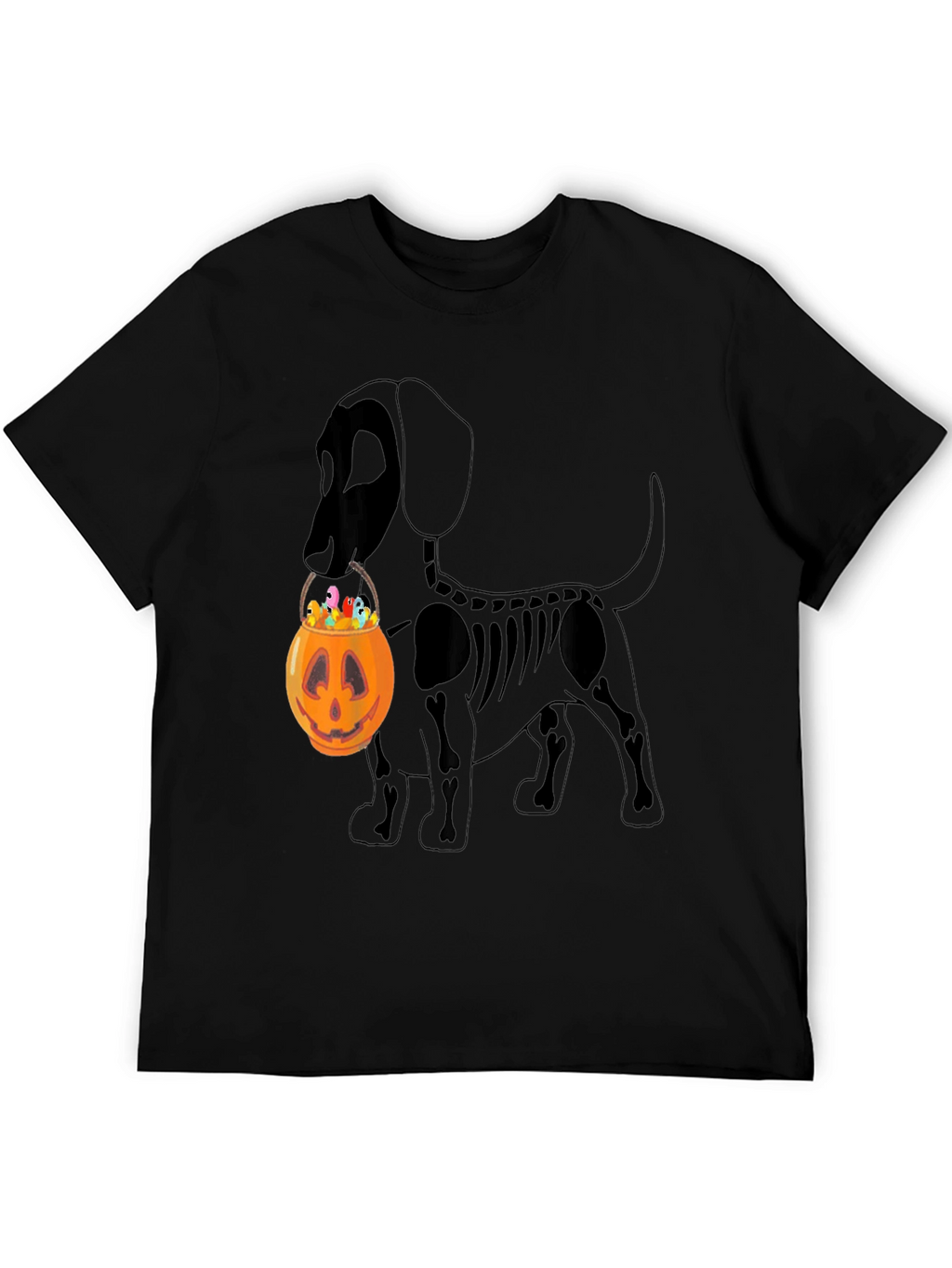 Halloween Dog Skeleton Pumpkin T-Shirt