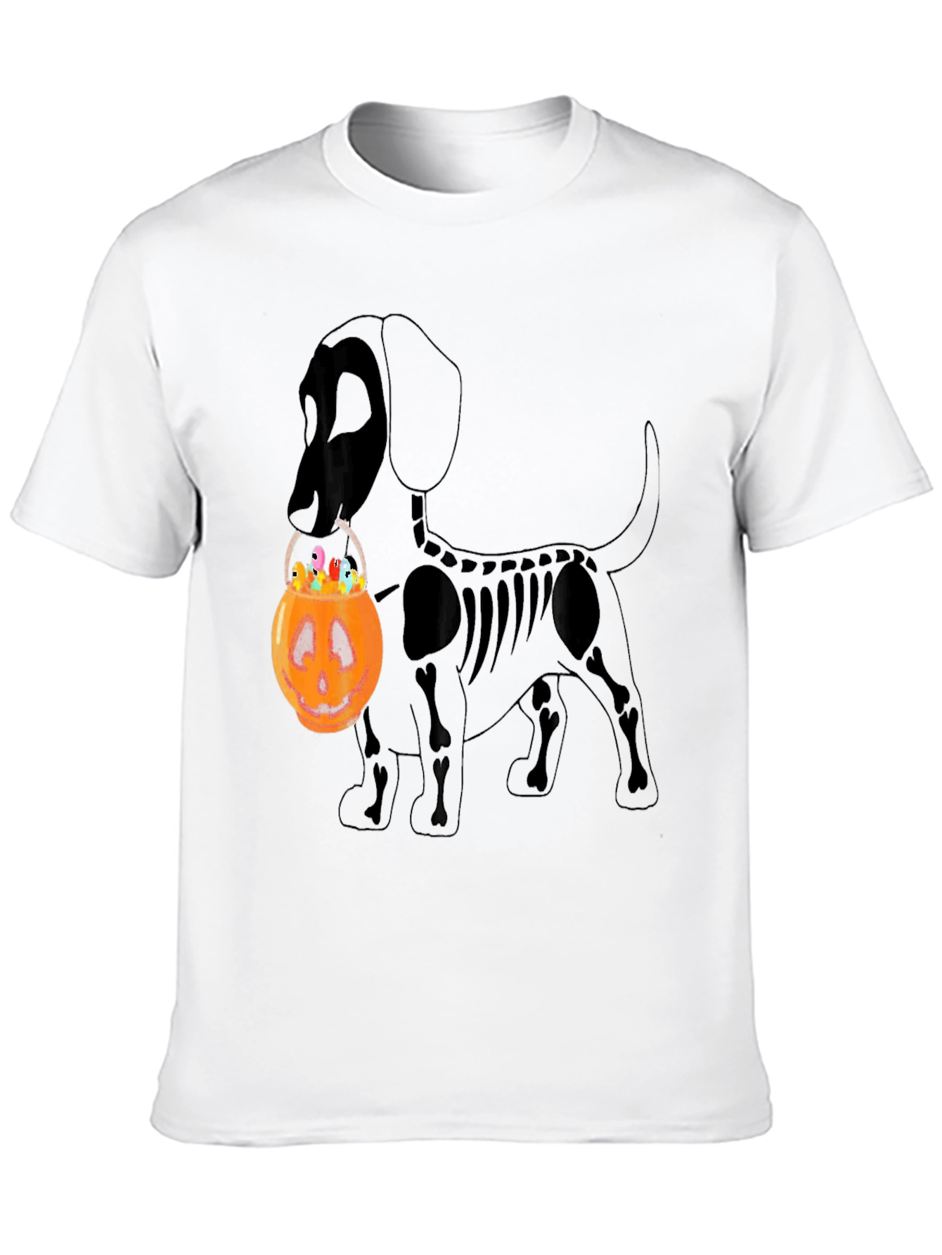 Halloween Dog Skeleton Pumpkin T-Shirt