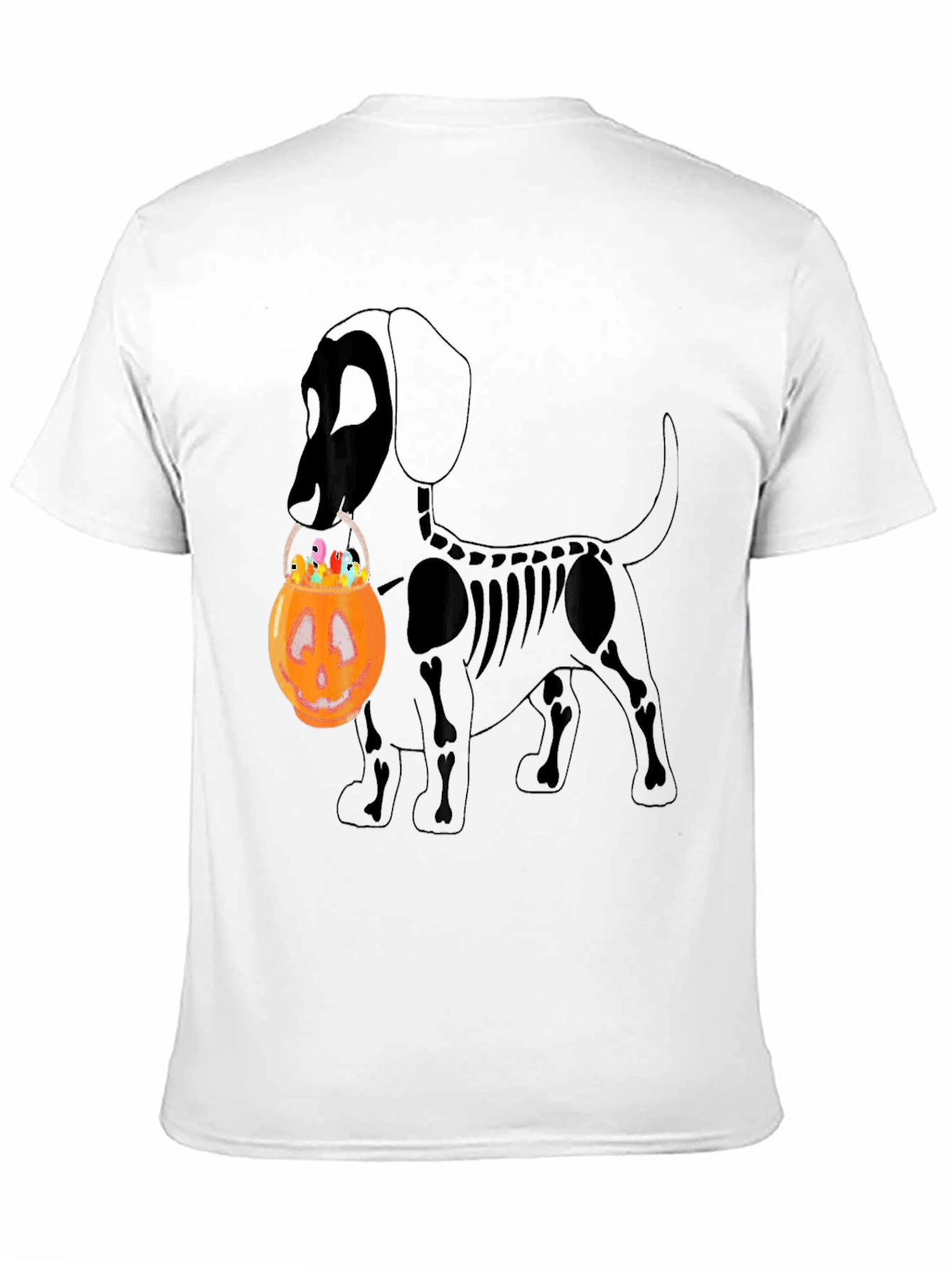 Halloween Dog Skeleton Pumpkin T-Shirt