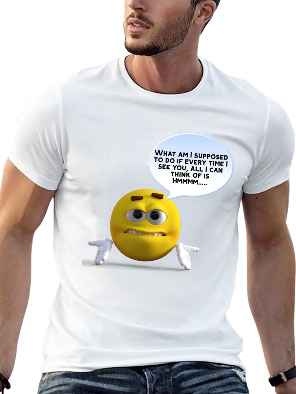 Humorous Emoji Graphic T-Shirt