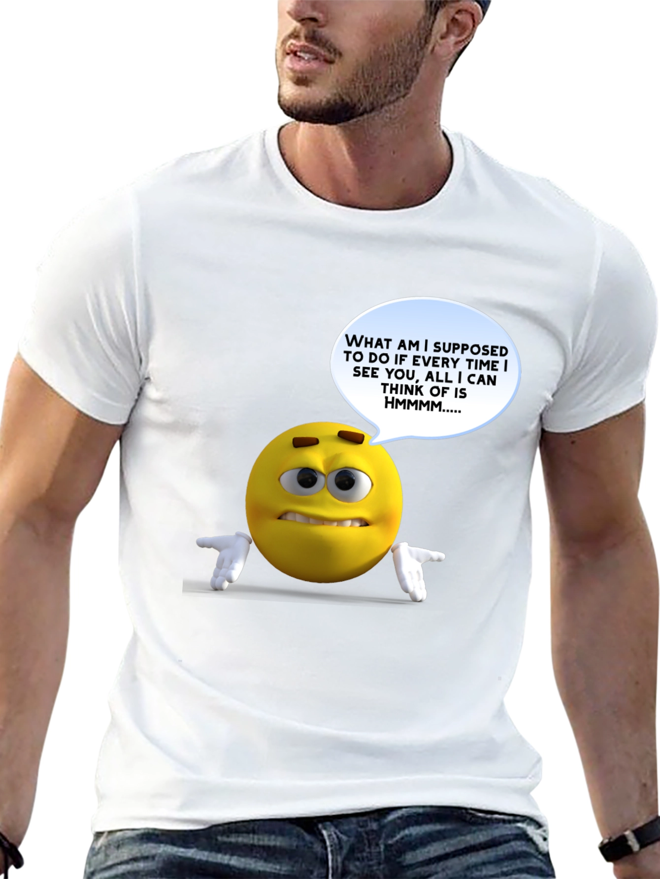Humorous Emoji Graphic T-Shirt