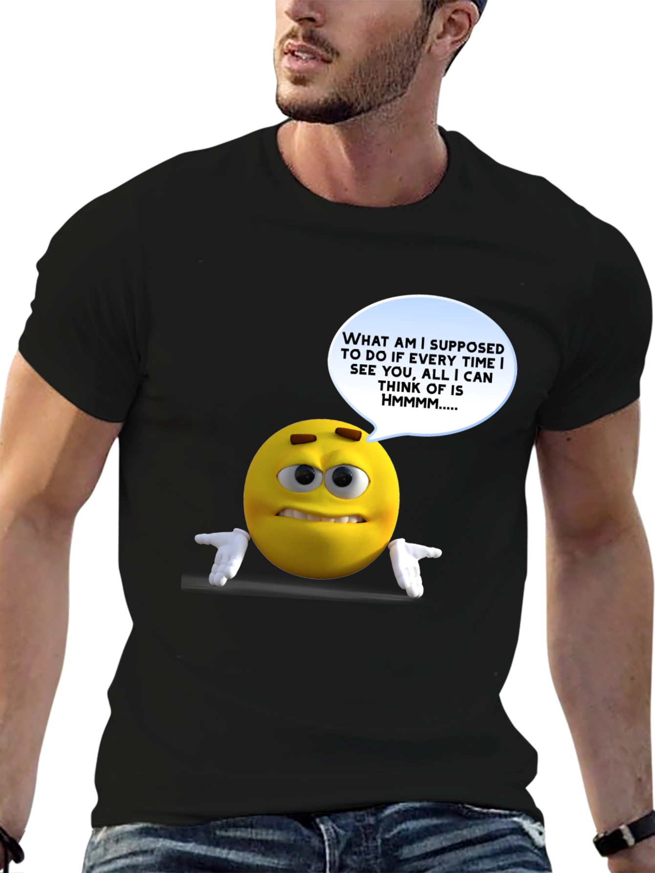 Humorous Emoji Graphic T-Shirt
