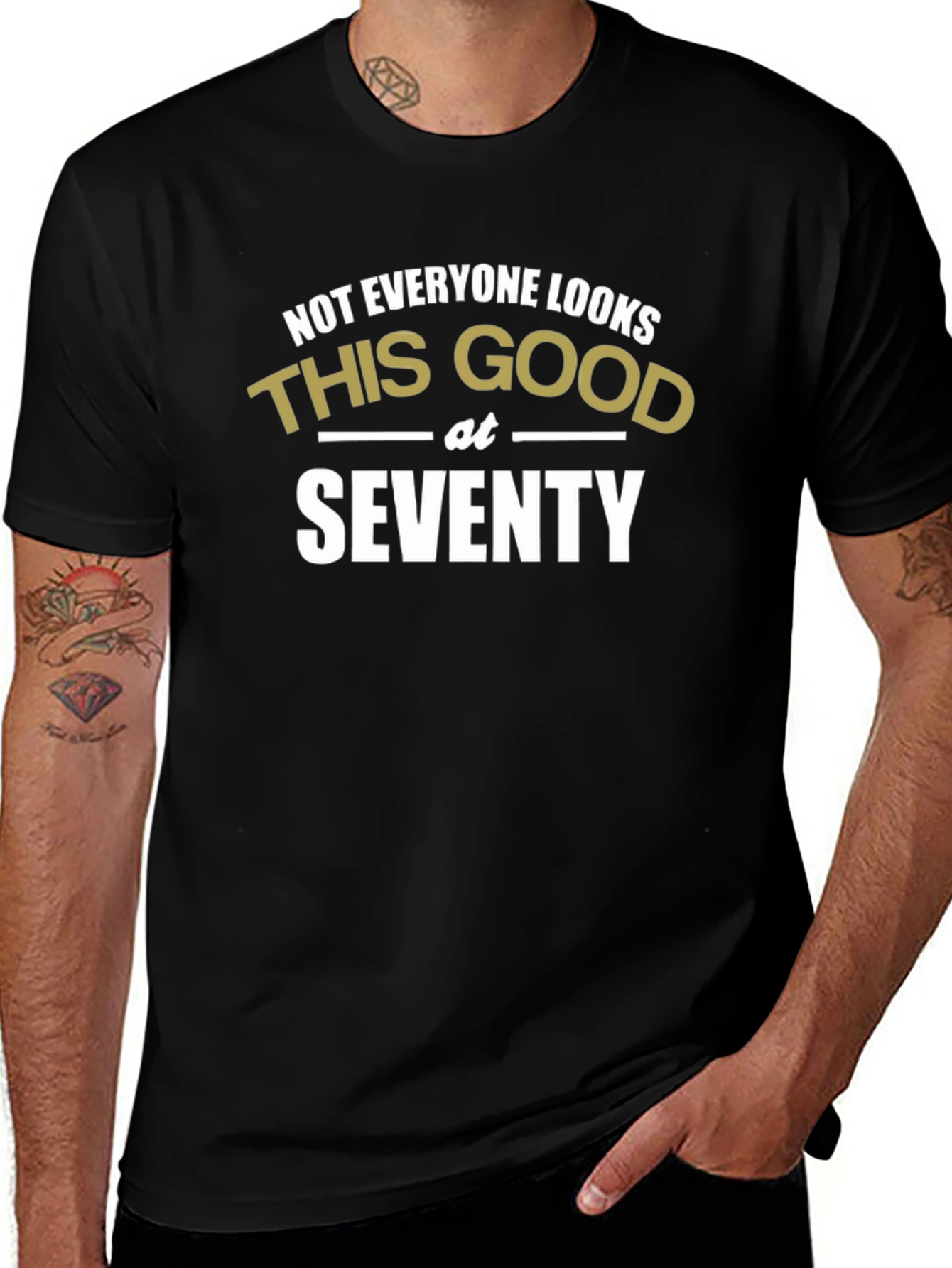 Funny 70th Birthday T-Shirt - Looks Good at Seventy