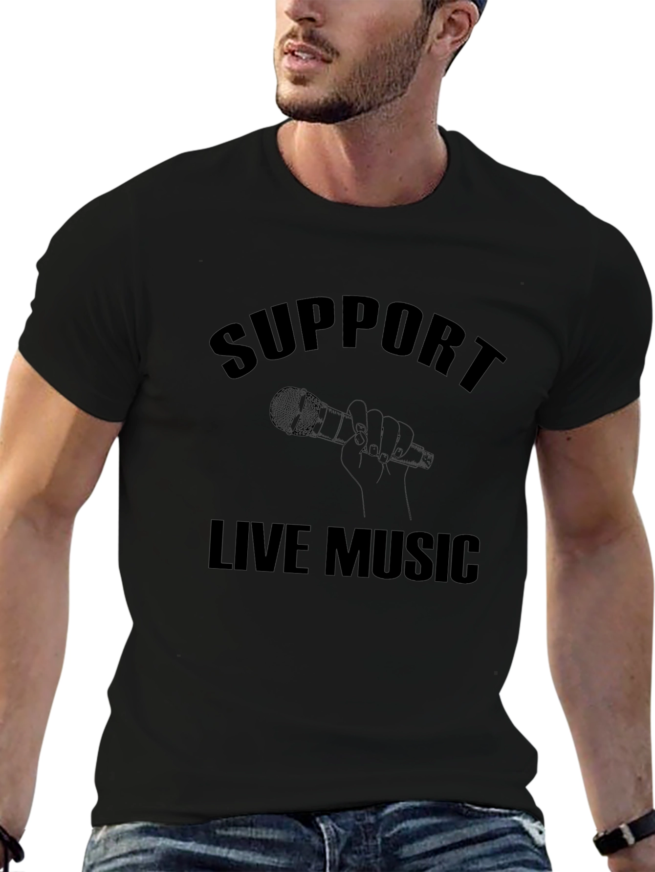 Support Live Music Black T-Shirt