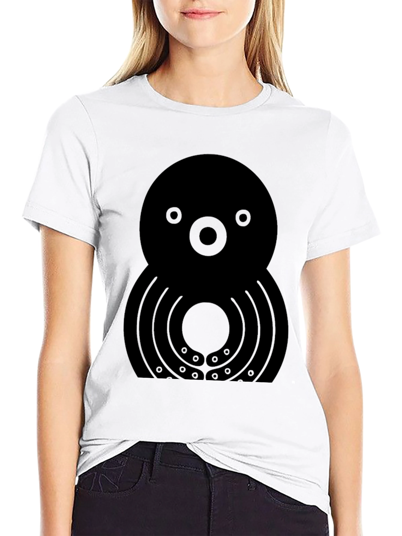 Unique Graphic Octopus T-Shirt - Black