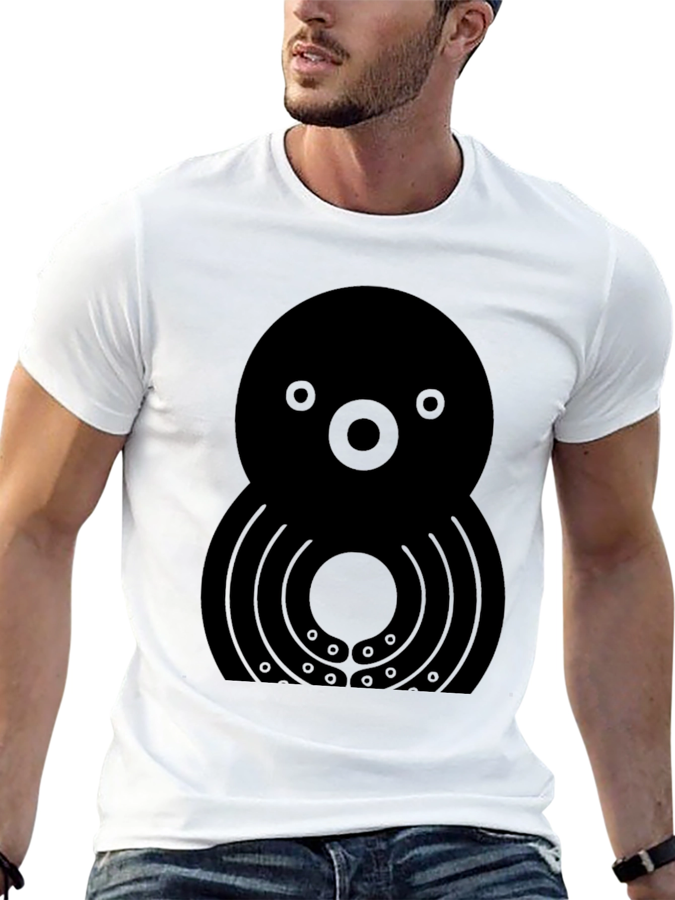 Unique Graphic Octopus T-Shirt - Black