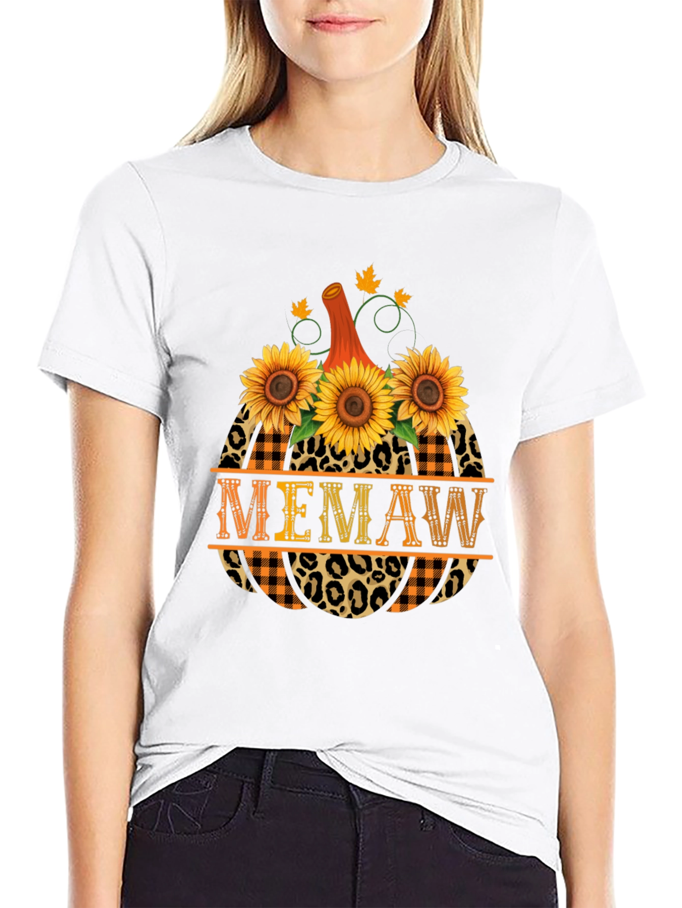 Memaw Pumpkin Fall Graphic T-Shirt