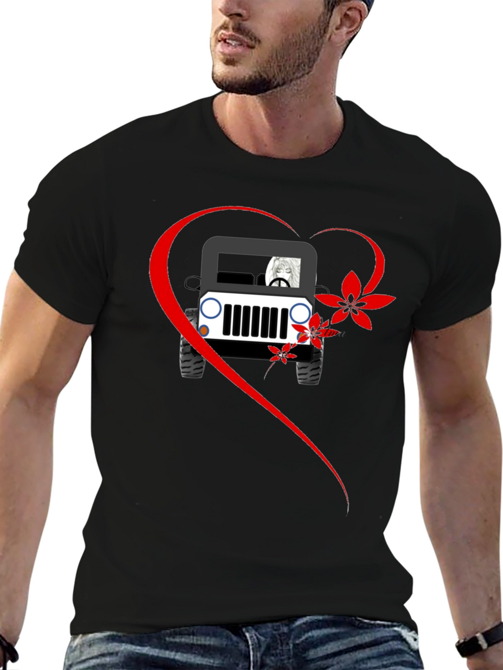 Jeep Lovers Graphic T-Shirt - Casual Black Tee