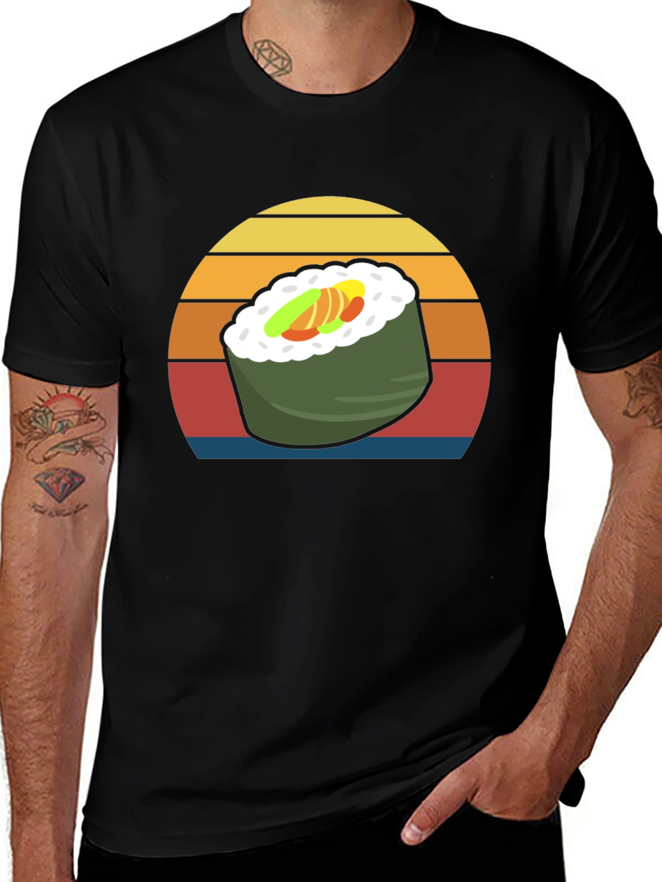 Sushi Roll Sunset Graphic Tee