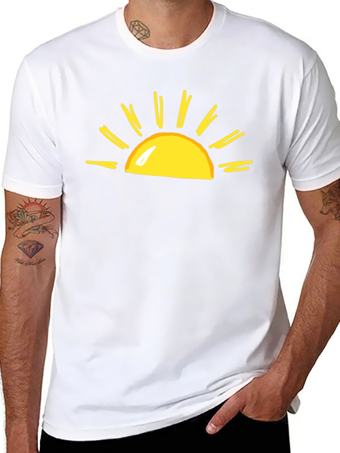 Sunny Graphic Tee - Black Cotton T-Shirt