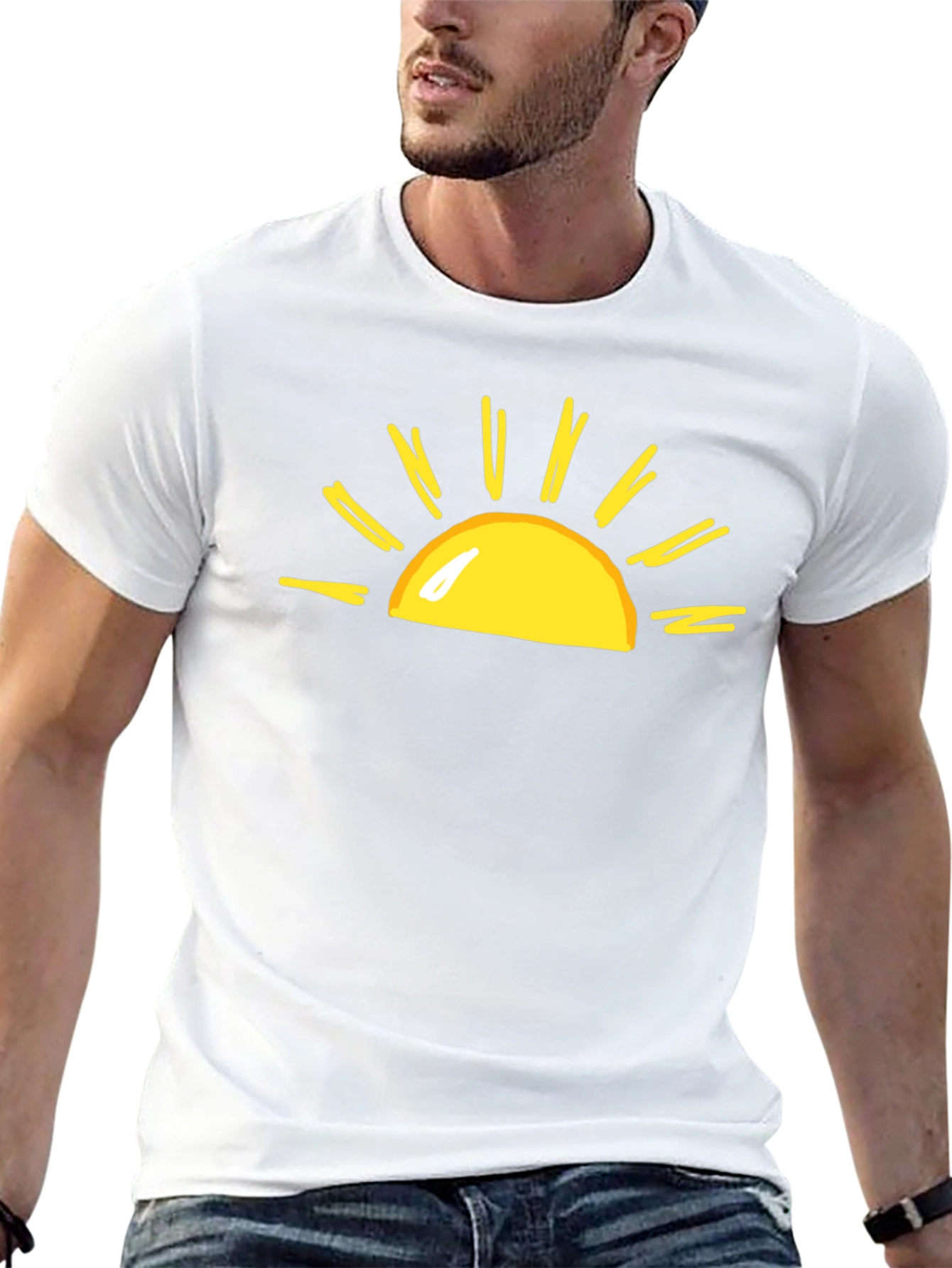 Sunny Graphic Tee - Black Cotton T-Shirt