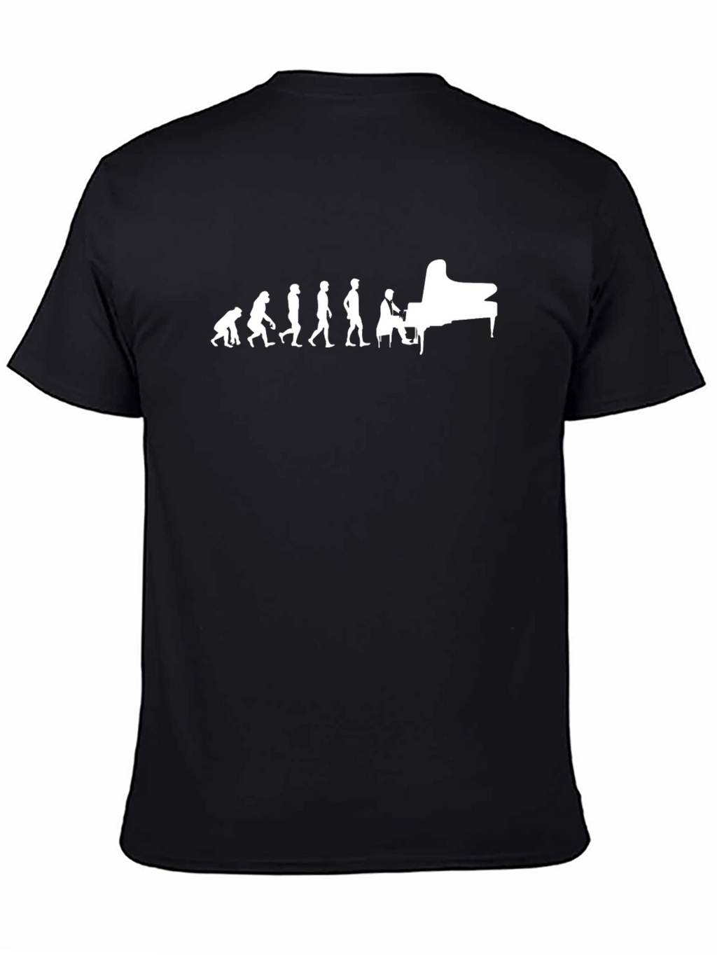 Evolution of Piano Player Black T-Shirt