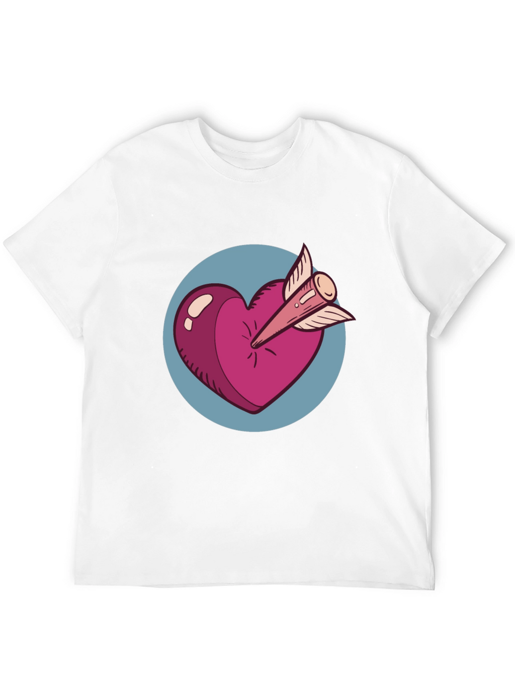 Heart & Arrow Graphic Tee - Black Cotton Shirt
