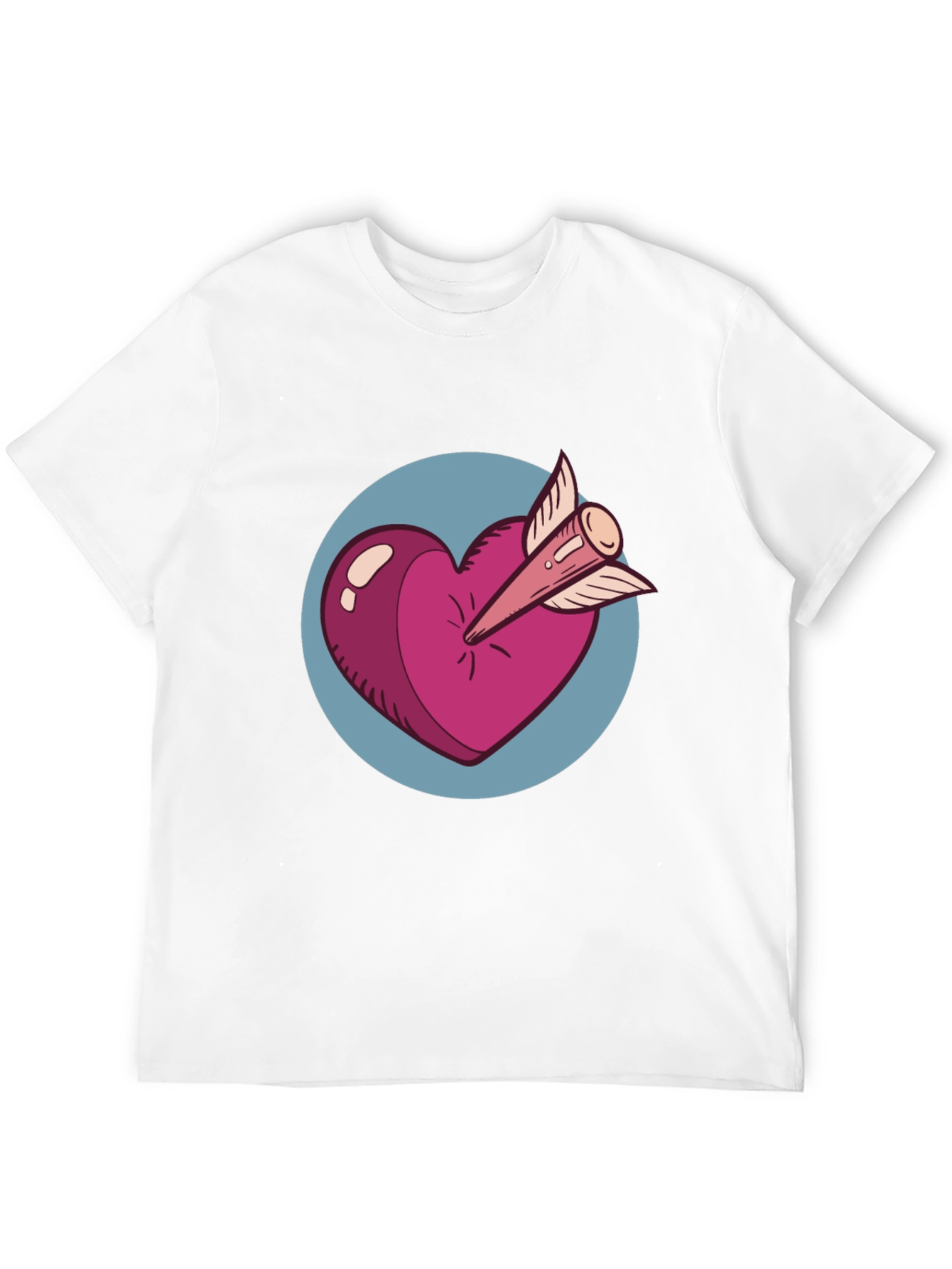 Heart & Arrow Graphic Tee - Black Cotton Shirt
