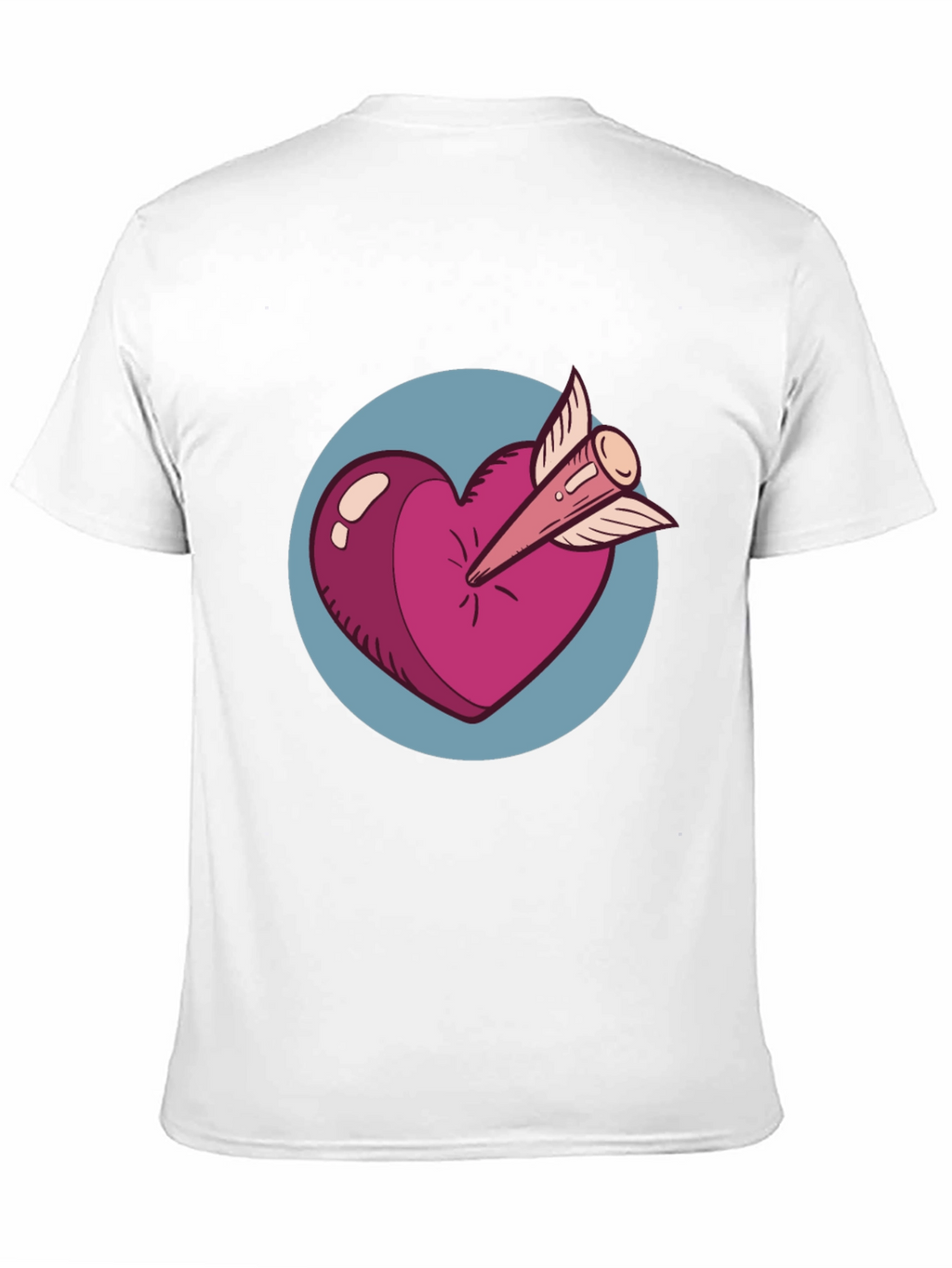 Heart & Arrow Graphic Tee - Black Cotton Shirt