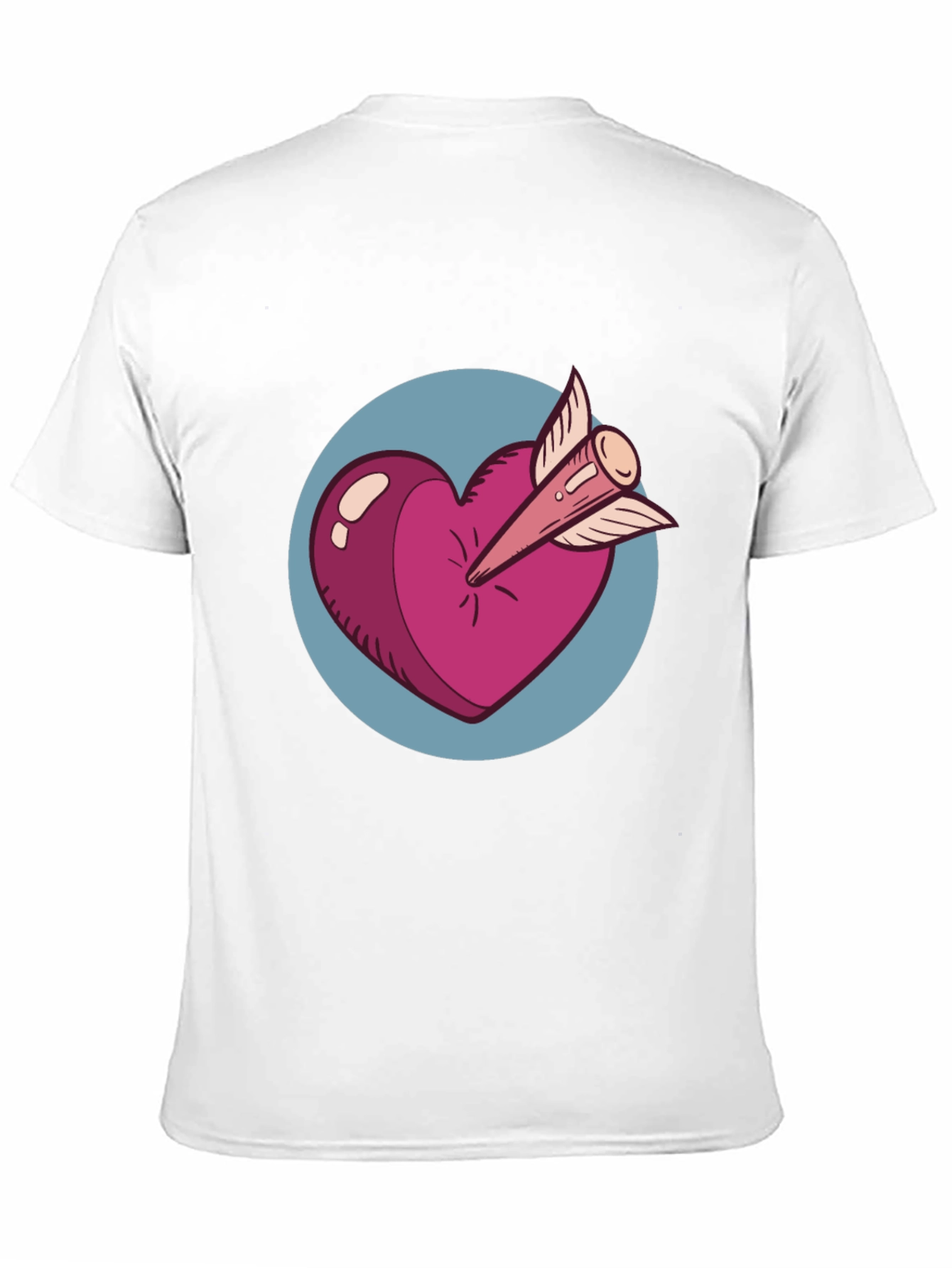 Heart & Arrow Graphic Tee - Black Cotton Shirt