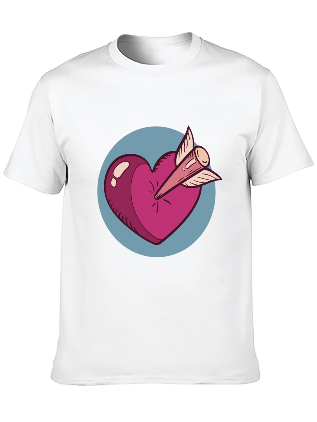 Heart & Arrow Graphic Tee - Black Cotton Shirt