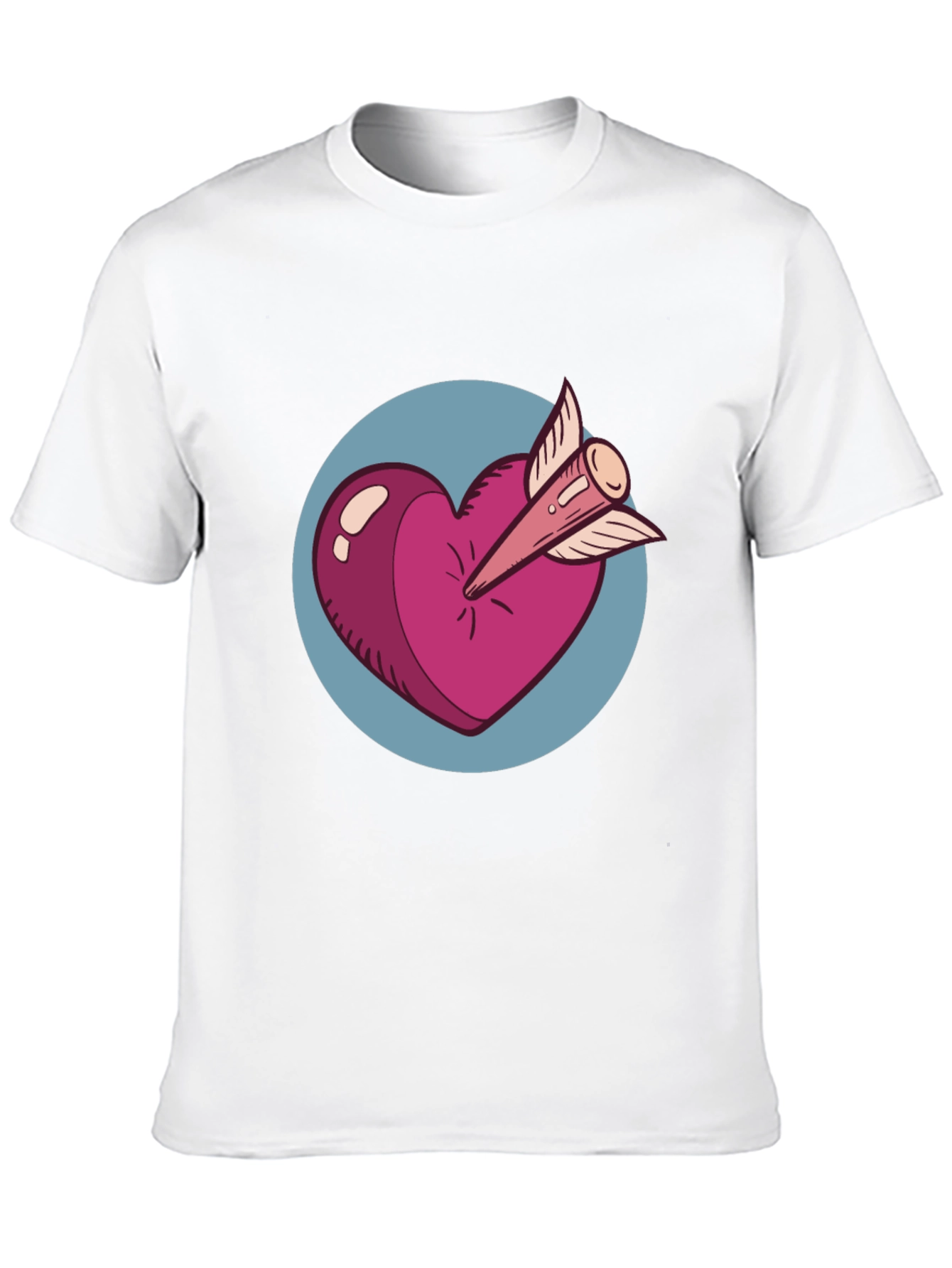 Heart & Arrow Graphic Tee - Black Cotton Shirt