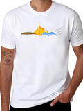 Yin Yang Fire Water Element T-Shirt - Black