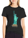 Statue of Liberty Graphic Tee - Black Cotton T-Shirt
